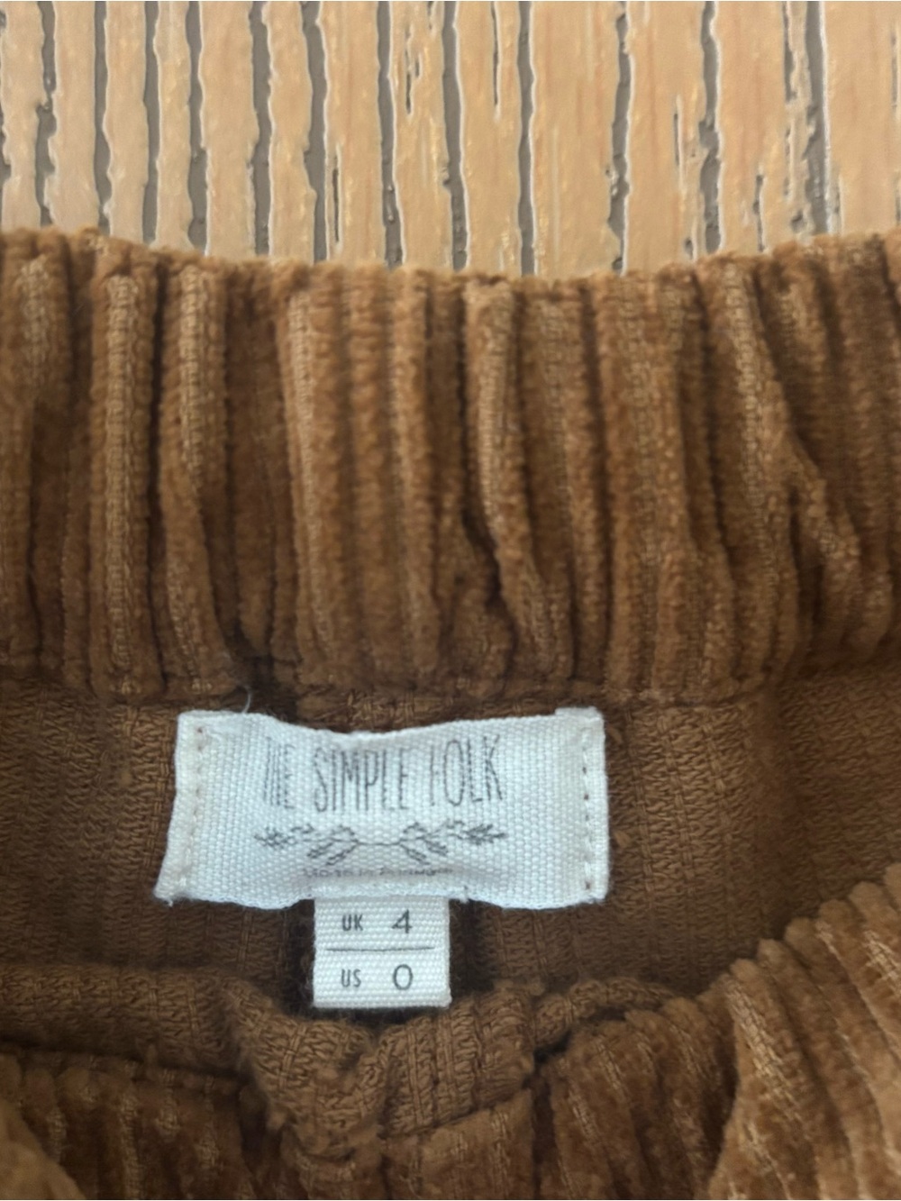 The Simple Folk Women’s Corduroy Culotte Trousers - Brown Size 0 NWOT - Picture 3 of 5